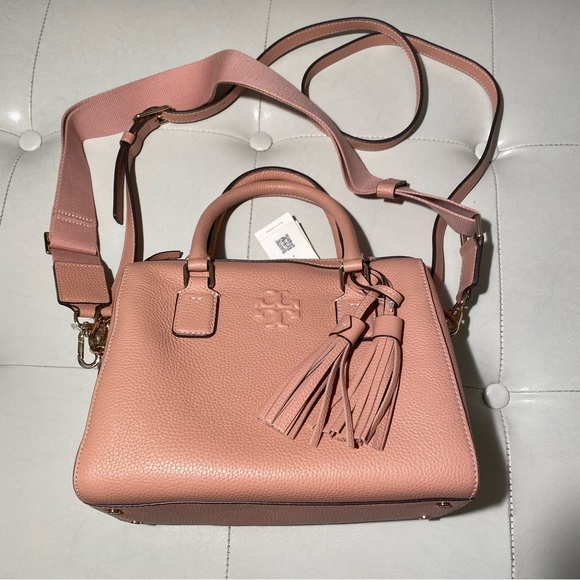 Tory Burch Thea Mini Web Satchel Pink Moon - Picture 4 of 17